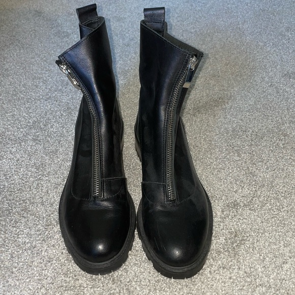 zara zip front boots